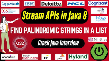 Java 8 Stream API Interview Questions: Find Palindromic Strings in a List using Stream API #java8