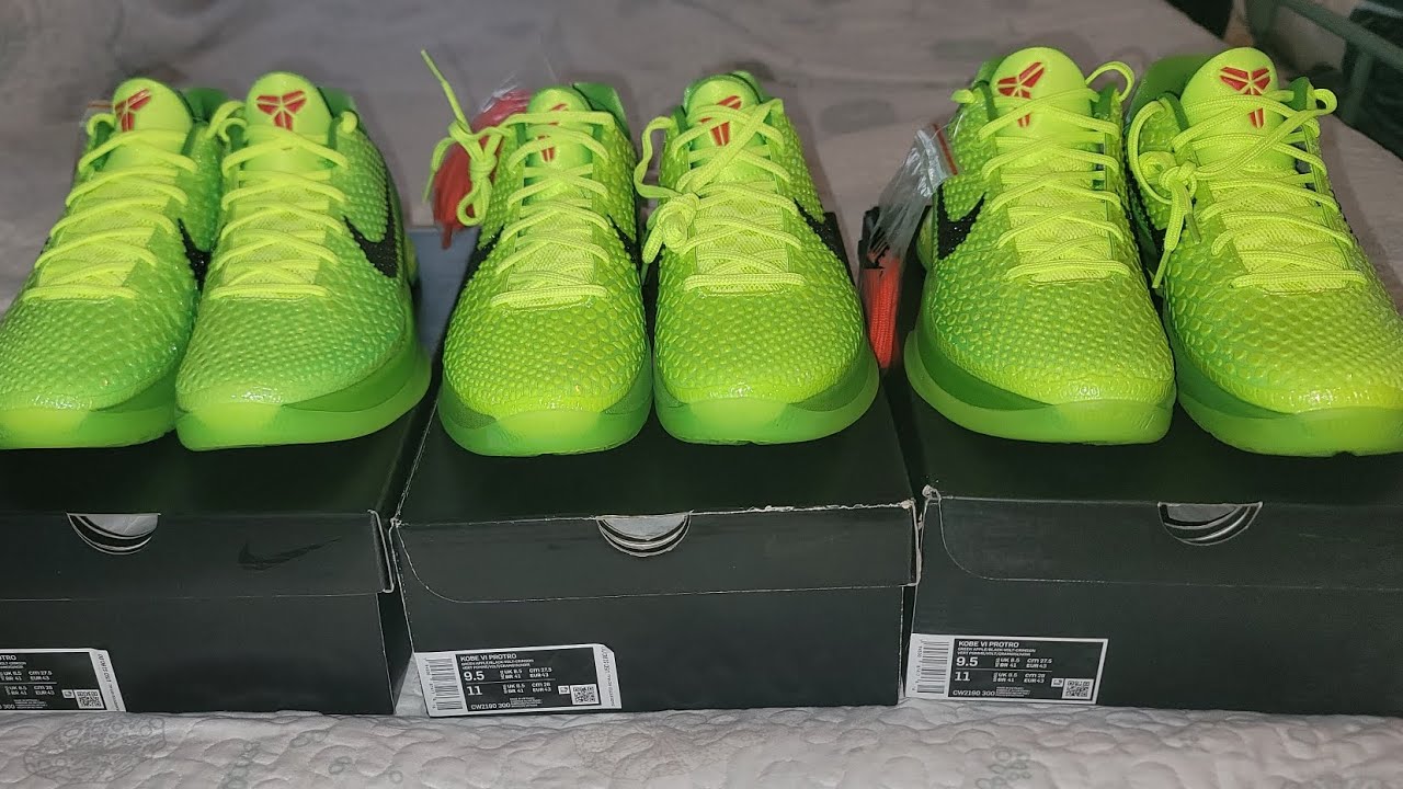 Nike Kobe Protro 6 Grinch Real vs Reps YouTube