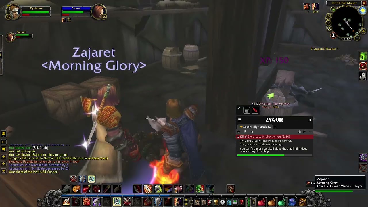 36-38 FURY WAR tbc leveling, SM armory runs and questing dyzizzers