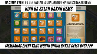 jenis jenis event yang cock untuk f2p cari equip legend dan epic di kvk 1 untuk all user