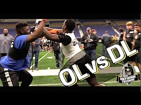 🔥🔥 Big Men Do WORK !! at the U.S Army All-American Combine | OL v DL 1-on-1