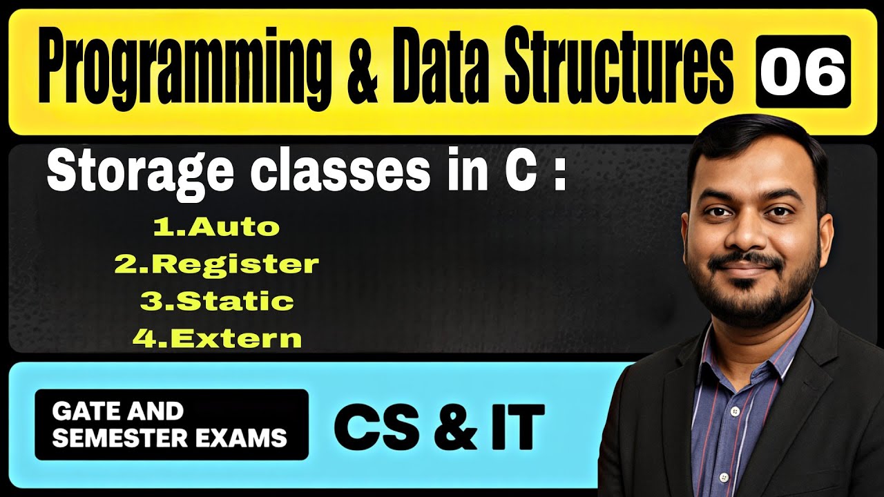 LEC-6 | Storage Classes in C Programming | Programming and Data ...