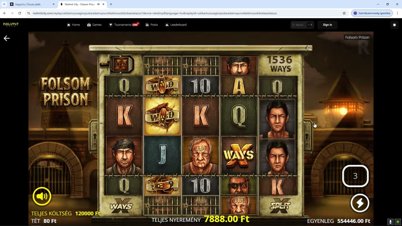 Folsom Prison big win 80 Huf (0.20€) Bonus buy