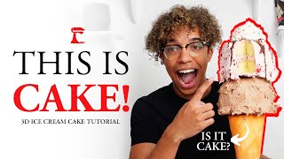3D REALISTIC JUMBO ICE CREAM CAKE | How to Tutorial with Everything Just Baked