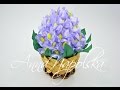 Писанка "Бузок" канзаши. Пасхальное яйцо "Сирень" своими руками. Easter egg "Lilac" kanzashi