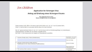نحوه پر کردن درخواست ویزای شینگن برای کودکان سوئیس