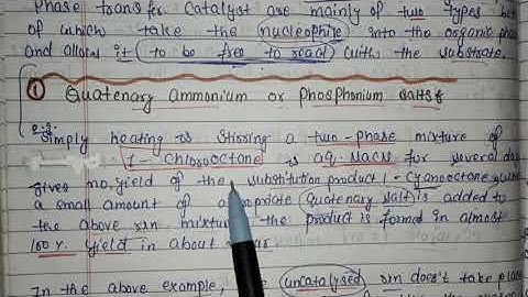 Phase Transfer Catalysis || Organic chemistry Msc 1st semester