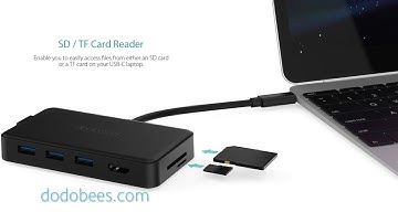 dodocool DC46Type-C Güç Girişli 8’i Bir arada Çok İşlevli USB-C Hub