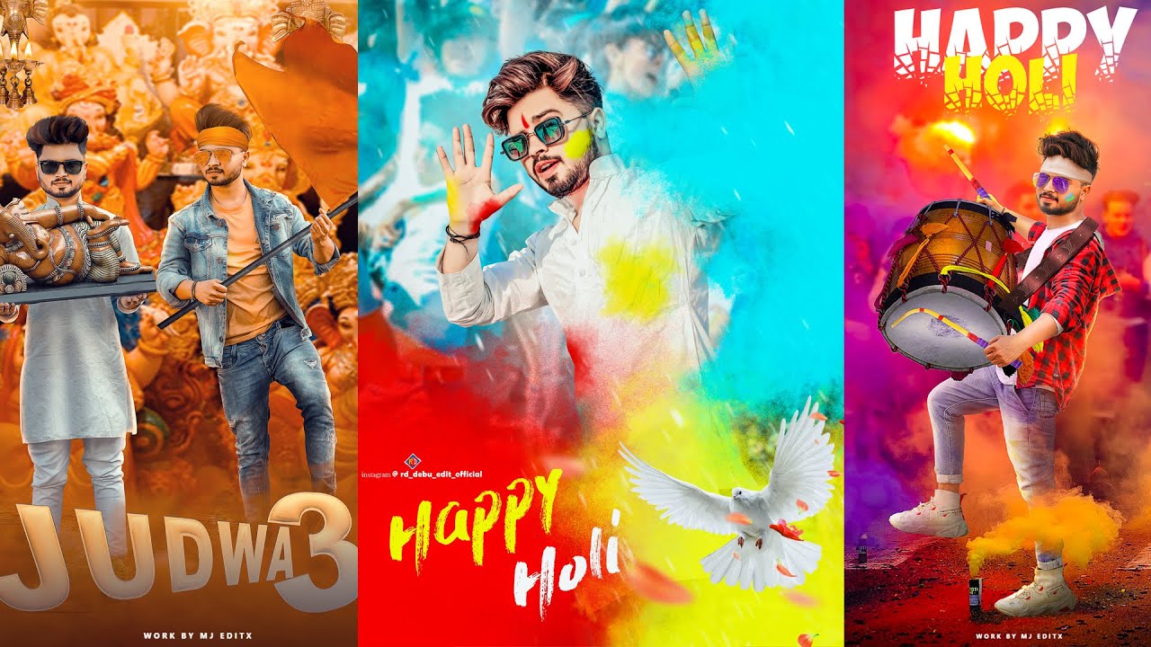 Holi Photo Editing tutorial in Picsart | Happy Holi Photo Editing 2021 - SR Editing Zone