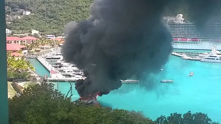 Burning yacht "Positive Energy" St Thomas USVI