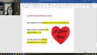Proposizioni Comparativa, Eccettuativa, Avversativa, Esclusiva, Limitativa