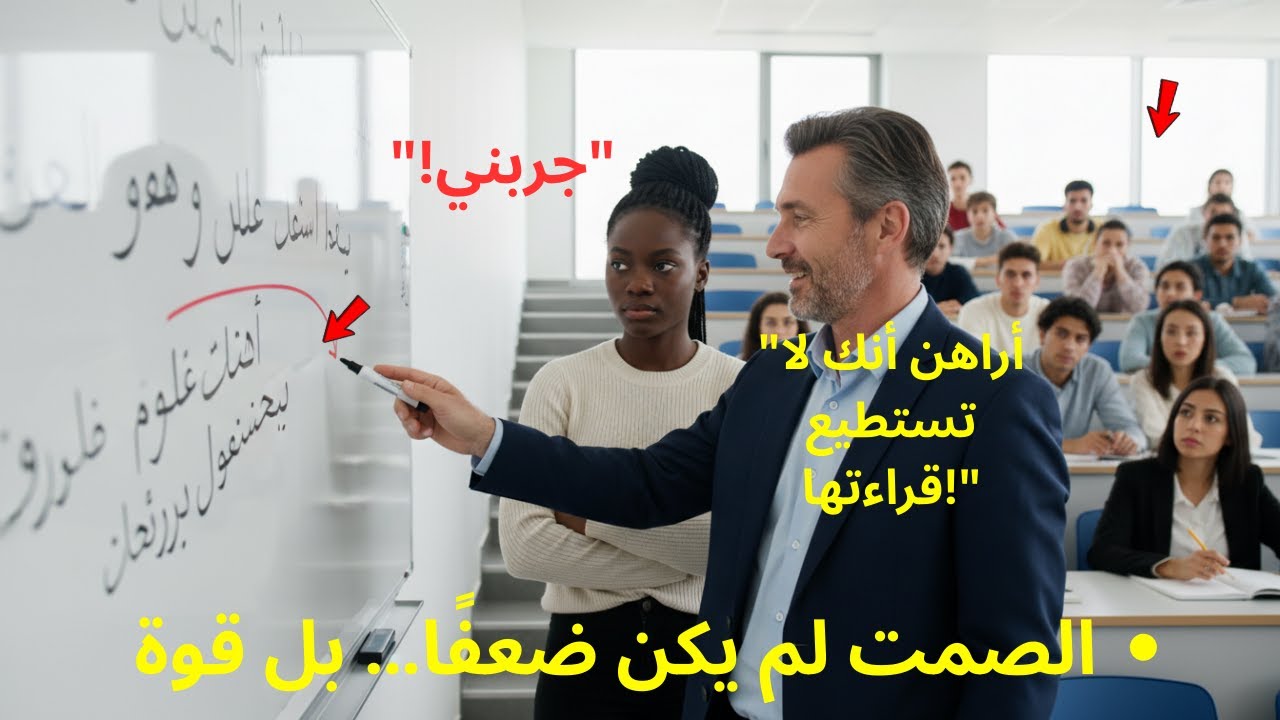 أستاذ لغة أهان طالبة سوداء بالعربية… لكنه تجمّد عندما ردّت عليه بطلاقة صادمة 😱 | قصة عدالة ملهمة