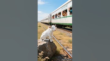 The calf saved the lives of millions of train passengers 😭 #ai #cow #train