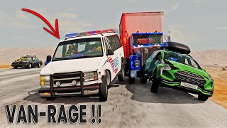 BeamNG Drive  Cars vs Angry Police Car #4 (RoadRage)