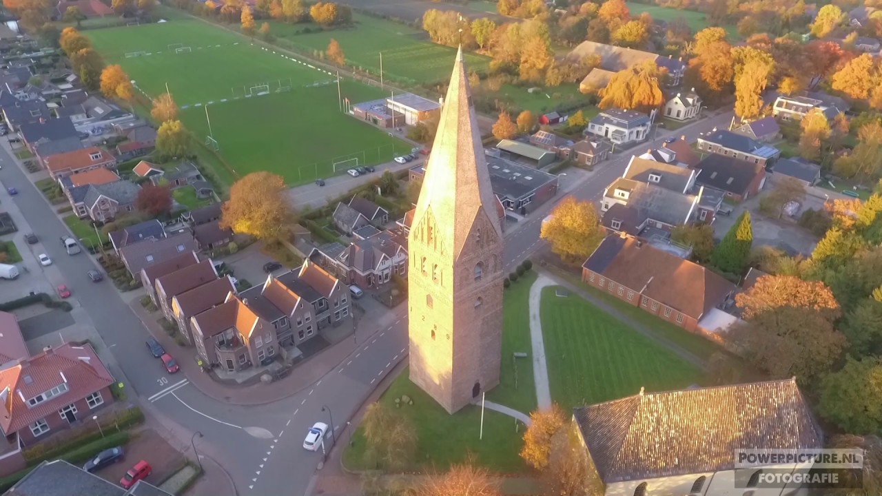 Juffertoren Schildwolde in vogelvlucht