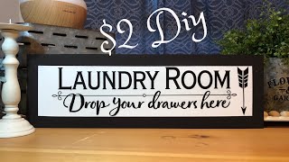 FAUX DIY WOOD FRAMED SIGN | DOLLAR TREE HOME DECOR