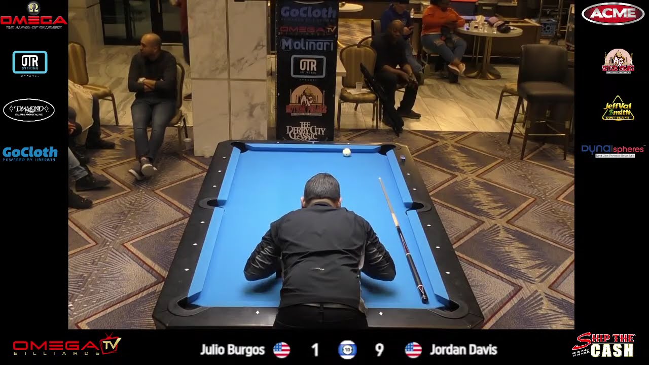 Jordan Davis VS Julio Burgos 10 Ball  - LIVE from the Omega Action Room!