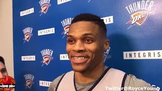 Russell Westbrook Reacts To Lebron James Closing In On 30,000 Points. Hoopjab Nba