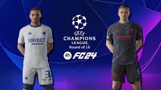 EA Sports FC 24 - Copenhagen vs Man City Gameplay - UCL Round of 16 [PS5] [4K60fps]