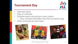 Preparing to be an FLL Judge