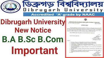 Dibrugarh University B.A B.Sc B.Com New Notice || B.Com CBCS Syllabus