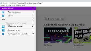 GDevelop - Infinite shooter - Création du shooter