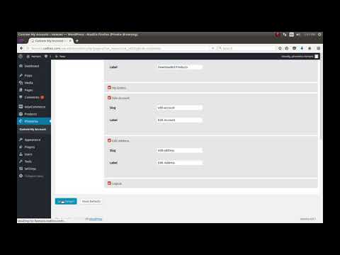 How to set up custom my account in woocommerce
