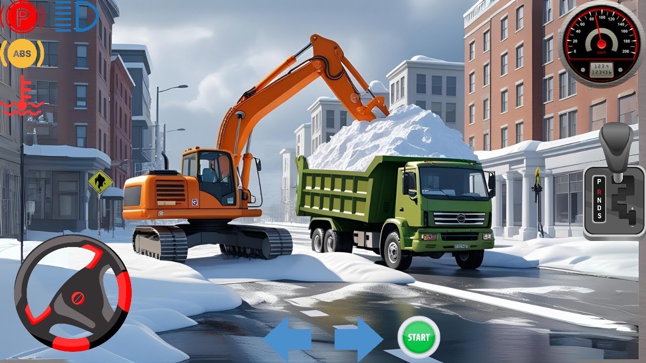 Building Roads in Heavy Snow – Construction Sim 3D