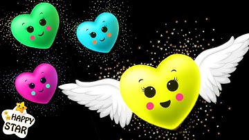 Cartoon Hearts Dance video - Rainbow Hearts Cute Dance - Music with Animation