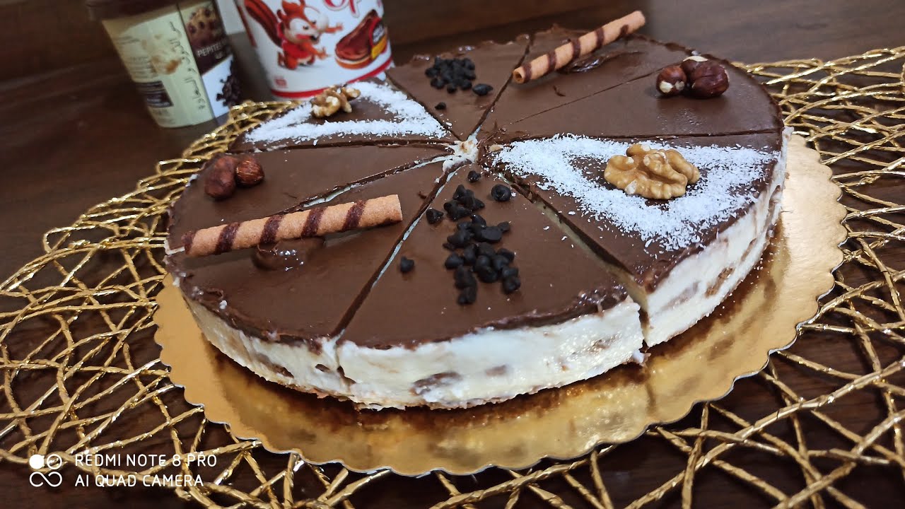 كيكة الباونتي 🥥 بالبسكويت بدون فرن 😋 بكريمة إقتصادية جدا وبنينة جدااا جداااا 😁 جربيها متندميش 🤩