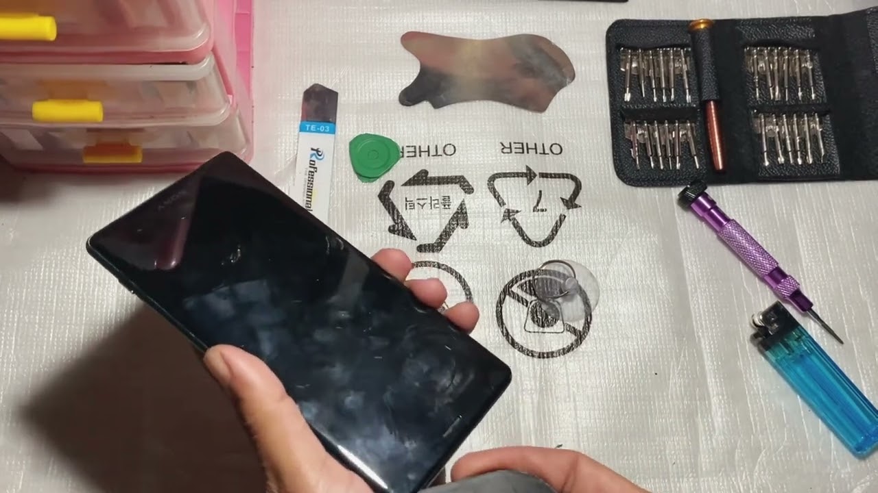 Cara ganti LCD Sony Xperia XZ2 | LCD bercak hitam.