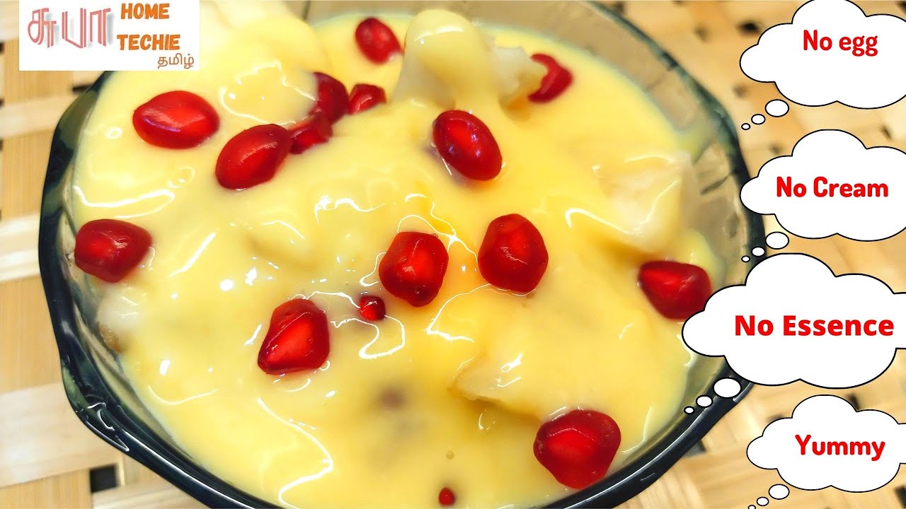 Healthy Custard Recipe In Tamil | Tasty Fruits Custard Recipe in tamil | Subha HomeTechie Tamil