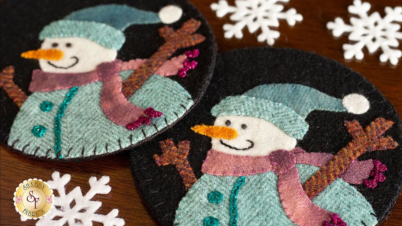 How to Make Snowman Wooly Mug Rugs | A