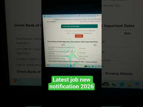 latets jobs new notification 2026 job vacancy in 2026
