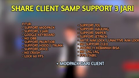 Share Client 3 Jari + No obb + Aim Lock On/off / GTA SAMP ROLEPLAY
