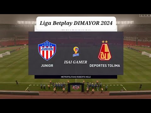 Junior de barranquilla vs Deportes Tolima. Liga BetPlay 2024. Goles (1 ...