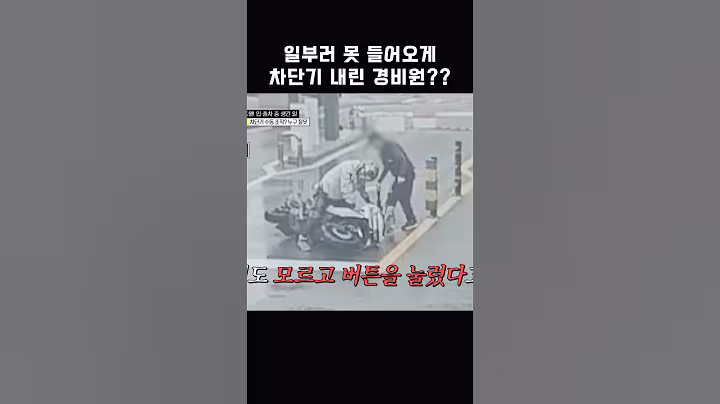 일부러 못 들어오게 차단기 내린 경비원?? #shorts #한블리