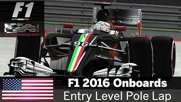 F1 2016 Entry Level - R13 United States, Austin - Pole Lap/Onboard Lap - rFactor 2