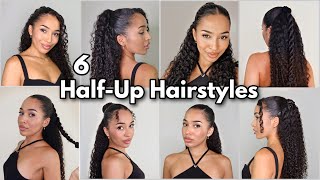 6 HALF-UP HAIRSTYLES FOR BAD HAIR DAYS | #CURLYHAIRSTYLES 2025