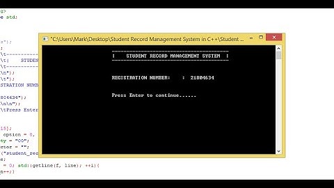 Student Record Management System in C++