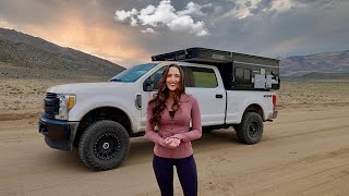 Off Roading in Ford F250 Truck Camper  New Camping Spot for Living Van Life  Polar Plunge!