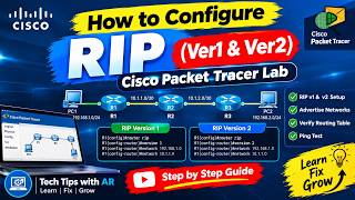 Cisco Packet Tracer Lab 8 : How to Configure RIP (RIPv1 & RIPv2)| Full Lab Guide