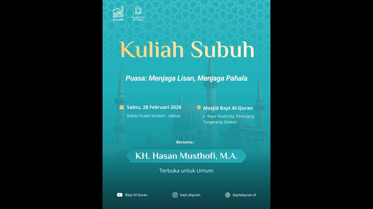 Puasa: Menjaga Lisa, Menjaga Pahala | KH. Hasan Musthofi, M.A.