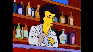 Simpsons - Bartender Even Looks Like John Travolta (from "Itchy & Scratchy Land")