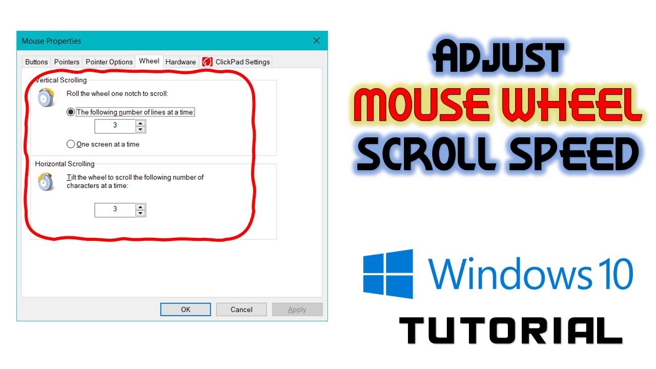 How To Control Computer Mouse Wheel Scroll Speed Microsoft Windows 10