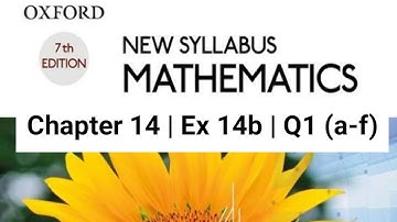 Oxford New Syllabus Mathematics D1 | Chapter 14 | Volume of Prism | Ex 14b Q1 all parts
