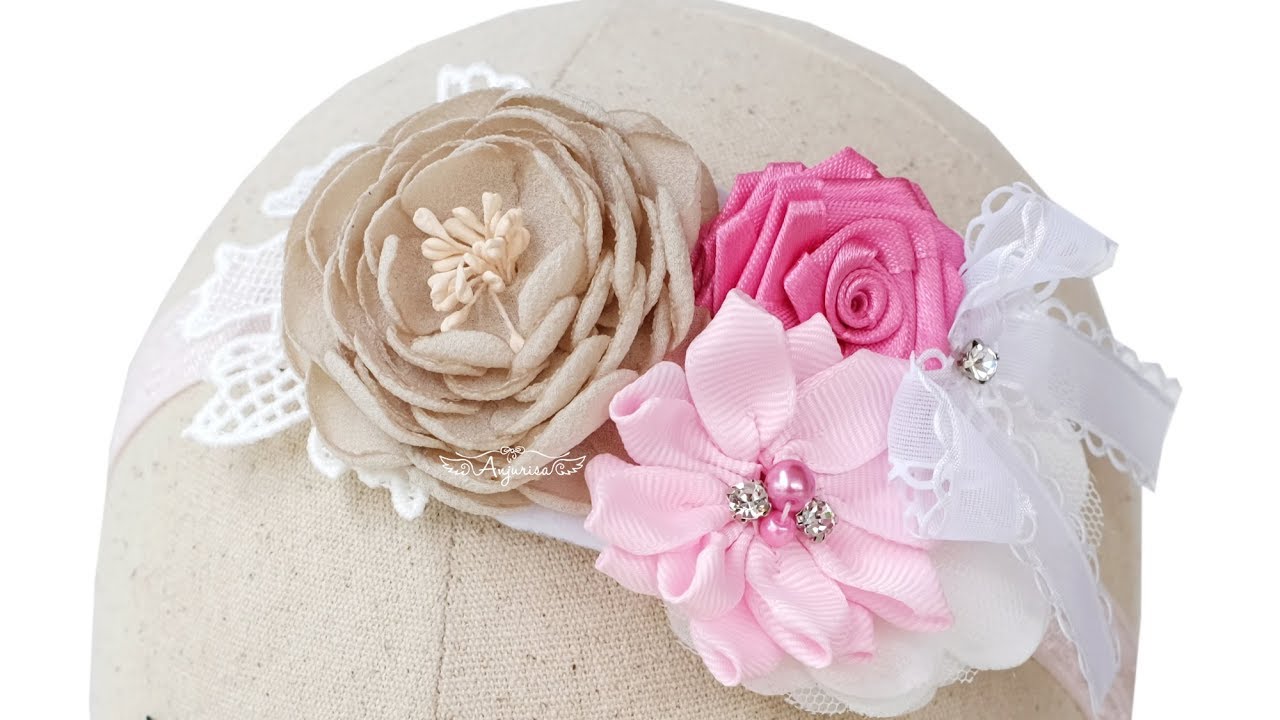 Make Baby Headband with Anjurisa #7 - Fabric Flower Burning Method (Ranunculus Flower Tutorial)