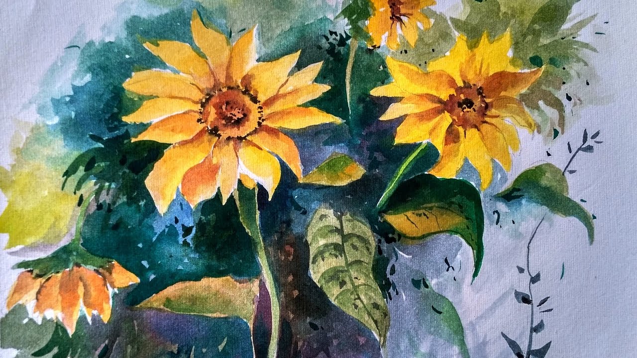 How to paint flowers with watercolor | Paint with david | - YouTube