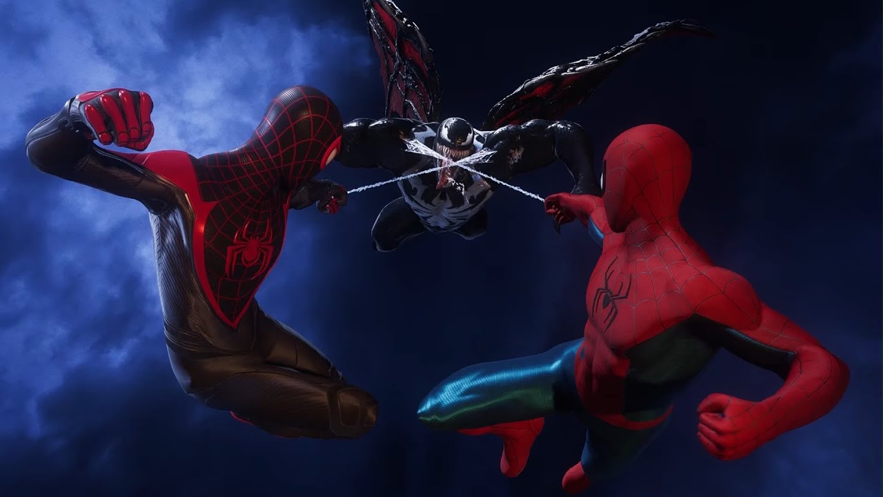 Peter 1 And Insomniac Miles Vs Venom - Spider-Man 2