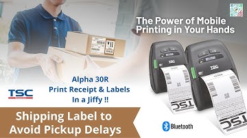 TSC Alpha 30R Portable Bluetooth Receipts & Labels Printer